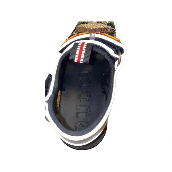 Gucci Leather Mesh Fabric Tinsel Sandals Size 36.5 - Picture 6 of 8